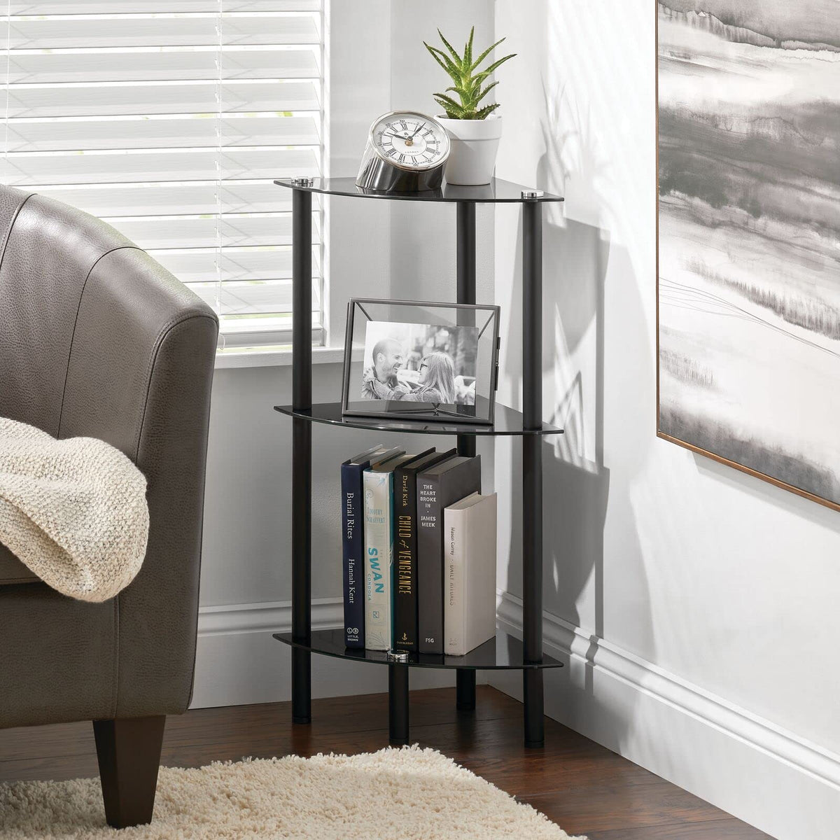 3 Tier Open Glass Shelves