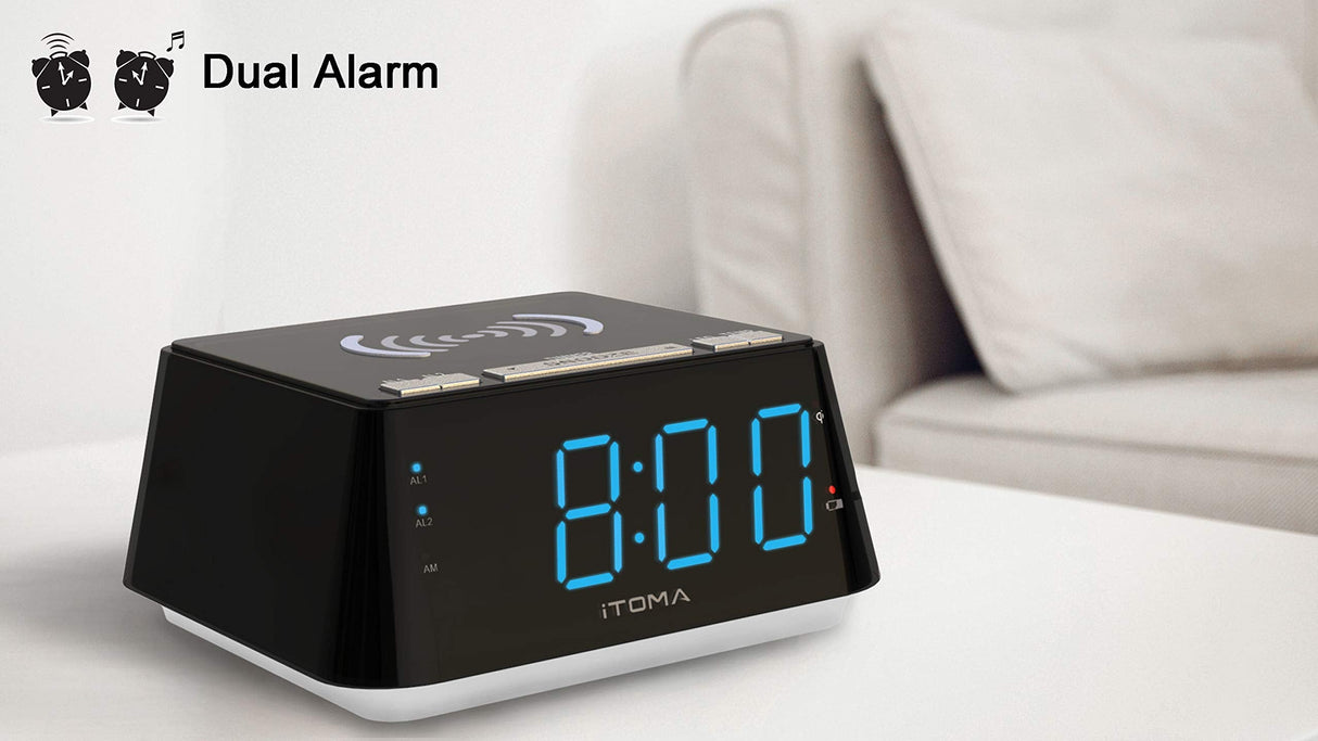 Wireless Phone Charging Alarm Clock