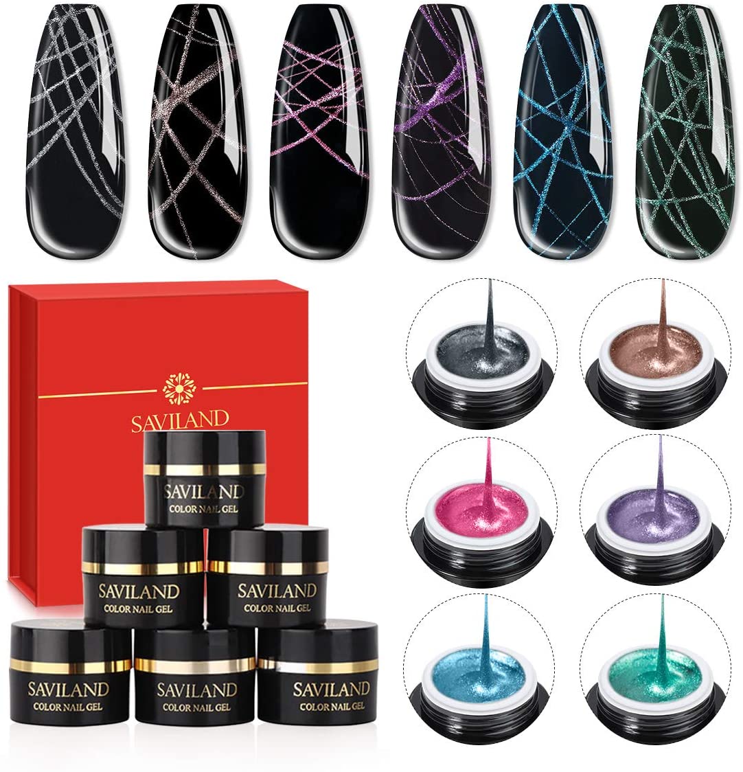 Saviland Metallic Spider Nail Gel
