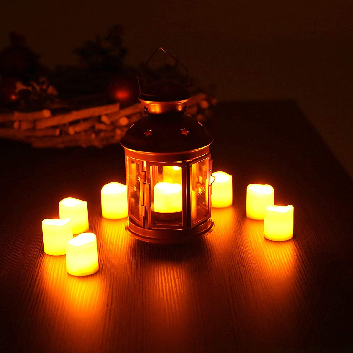 Battery Operated LED Tealights, Pack of 24, Flameless Tea Lights with Warm White Light, Electric Candles Realistic for Wedding, Table, Gift, Outdoor (24 Pack)