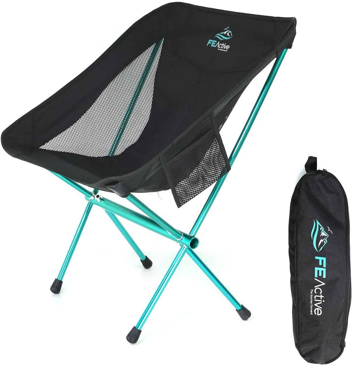FE Active Folding Camping Chair - Compact, Lightweight & Portable Outdoor Chair. Great Camping Chairs for Adults & Kids. Ideal Travel, Backpacking, Fishing & Beach Gear