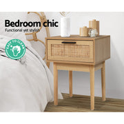 50 cm Rattan Bedside Table with Drawer