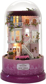 DIY Dollhouse Miniature with Furniture Kit-Pink