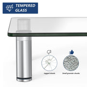 FITUEYES Clear Tempered-Glass Monitor Riser – 38.5cm