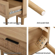 50 cm Rattan Bedside Table with Drawer