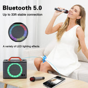 WINBRIDGE T8 Portable Karaoke Speaker with 2 Wireless Microphones