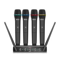 Debra Audio AU400 4-Channel UHF Microphone System – 4 Handheld Mics