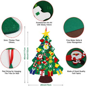 DIY Felt Christmas Tree with 30 Detachable Ornaments