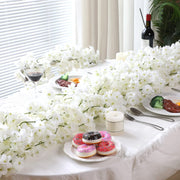 White Artificial Cherry Blossom Garlands – 4 Pack, 7.2m Total