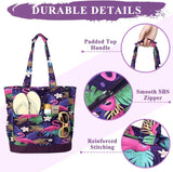 Beach Bag for Women,VASCHY Lightweight Large Water Resistant Sandproof Fold-able Packable Pool Tote Bag w Zipper/Pockets for Vacation