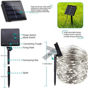 LED Solar String Lights Outdoor, 20M 200 LED Solar Powered Fairy Light with 8 Lighting Modes,Waterproof Outdoor Solar Lighting for Home,Garden,Decoration (Warm White) 