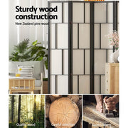 Room Divider Screen 4 Panel Foldable Wooden Divider Ashton Black