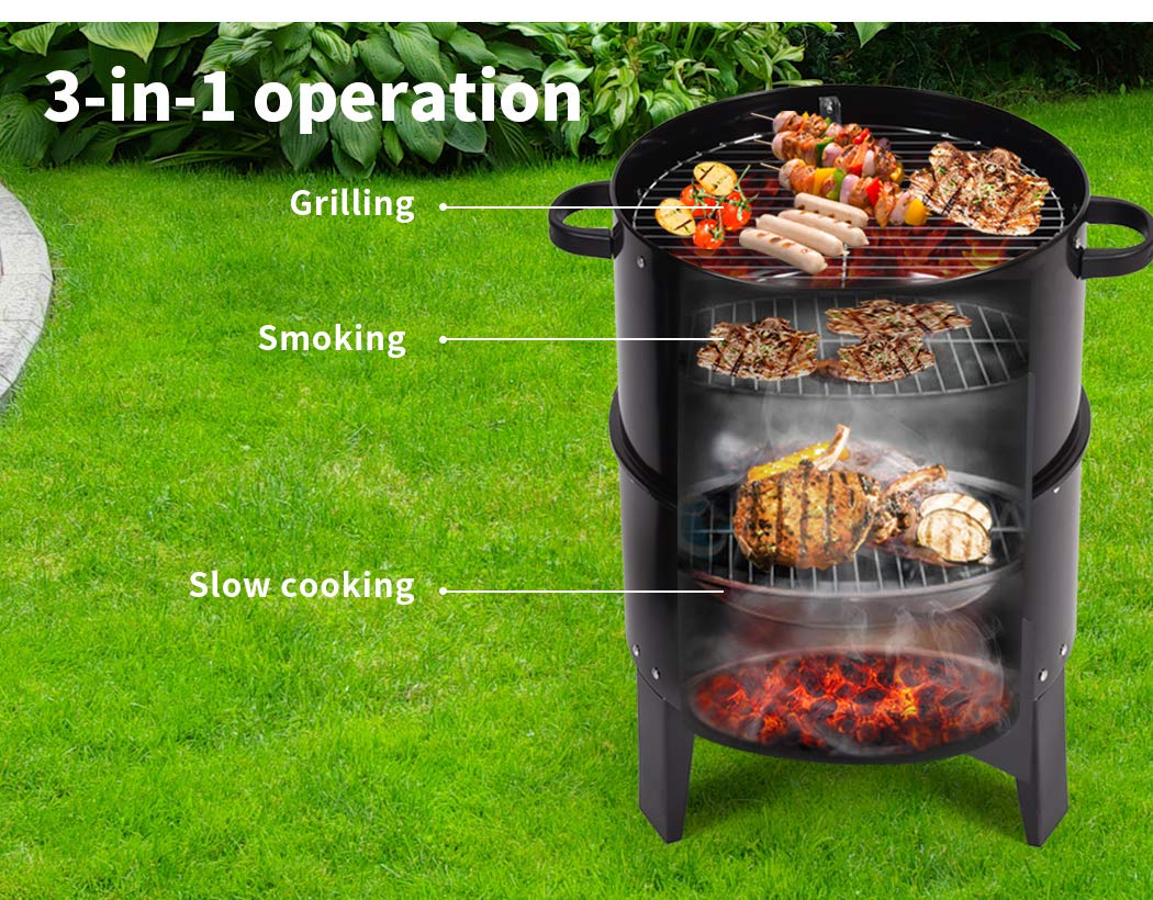 3in1 Charcoal BBQ Grill
