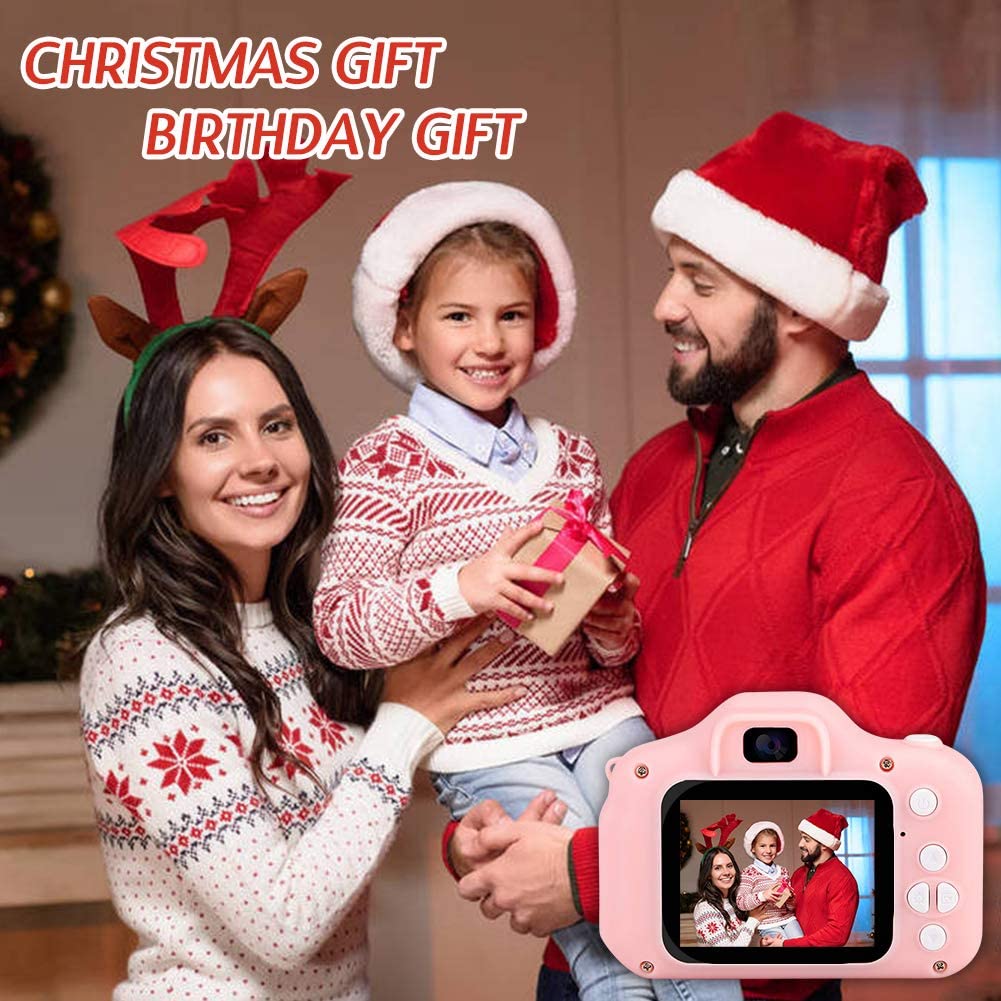 Kids Digital Camera for Boy Girls Age 3-10, Toddler Cameras Mini Cartoon Rechargeable Video Camera with 2 Inch IPS Screen and 32GB SD Card Child Camcorder Toy Kid’s Birthday