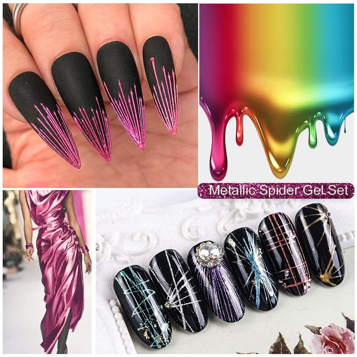 Saviland Metallic Spider Nail Gel