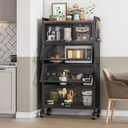 5-Tier Black Rolling Baker’s Rack with Hooks