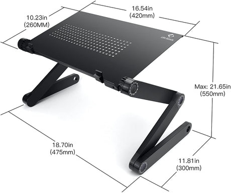 Adjustable Laptop Stand Portable Lap Desk Bed Table & Cooling Stand Premium Aluminum Rotate 360 Degrees Foldable Table Standing Holder for 10-15.4" Notebook Reading Study Work Home Office