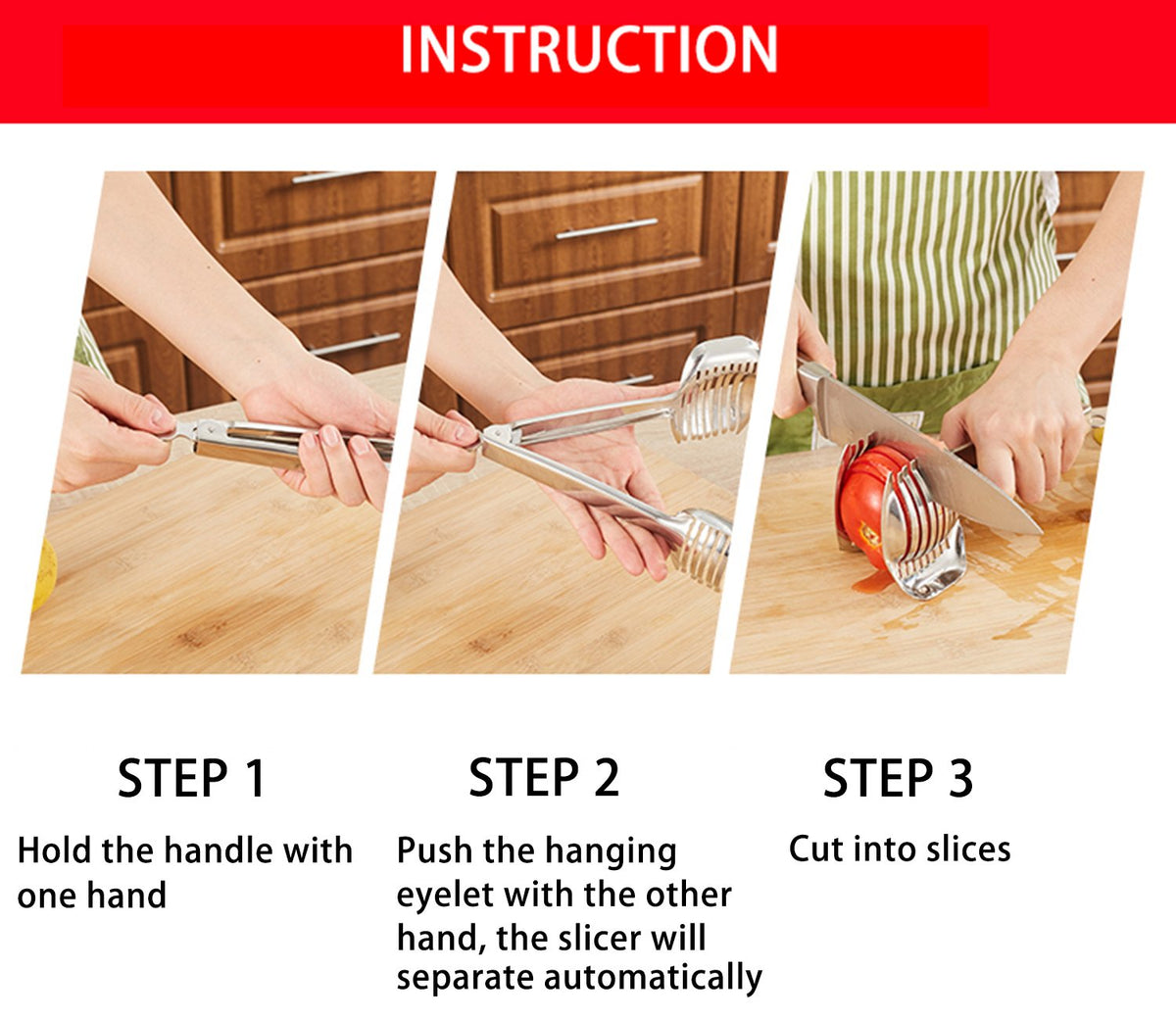 Stainless-Steel Tomato & Produce Slicing Guide