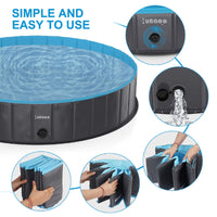 Foldable Dog Pet Pool Portable Kiddie Pool for Kids, PVC Bathing Tub, Outdoor Swimming Pool for Large Small Dogs