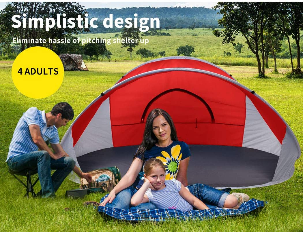 Pop Up Tent Camping Beach Tents 4 Person Portable Hiking Shade Shelter