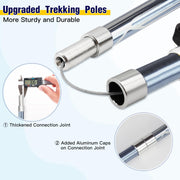 Collapsible Aluminium Trekking Poles with All-Terrain Tip Kit