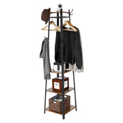 unho Industrial Coat Station with Rail, 4 Shelves & 8 Hooks