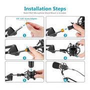 NEEWER 43–46mm Microphone Shock Mount – Black
