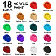 Shuttle Art 18-Colour Acrylic Paint Set – 240ml Bottles