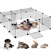16-Panel Modular Metal Small-Animal Playpen with Door