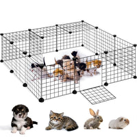 16-Panel Modular Metal Small-Animal Playpen with Door
