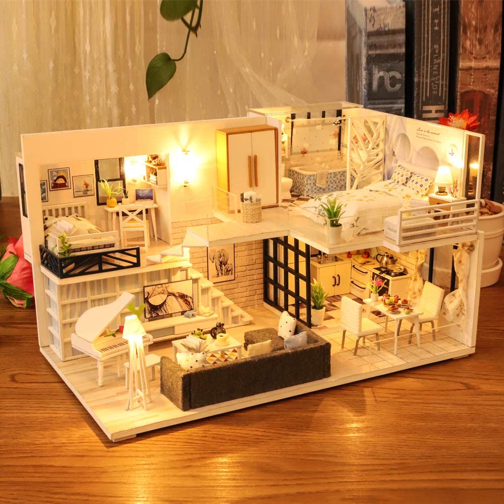 DIY Dollhouse Miniature with Furniture Kit