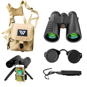 12x Binoculars Kit with Tripod, Phone Adapter & Chest Pack
