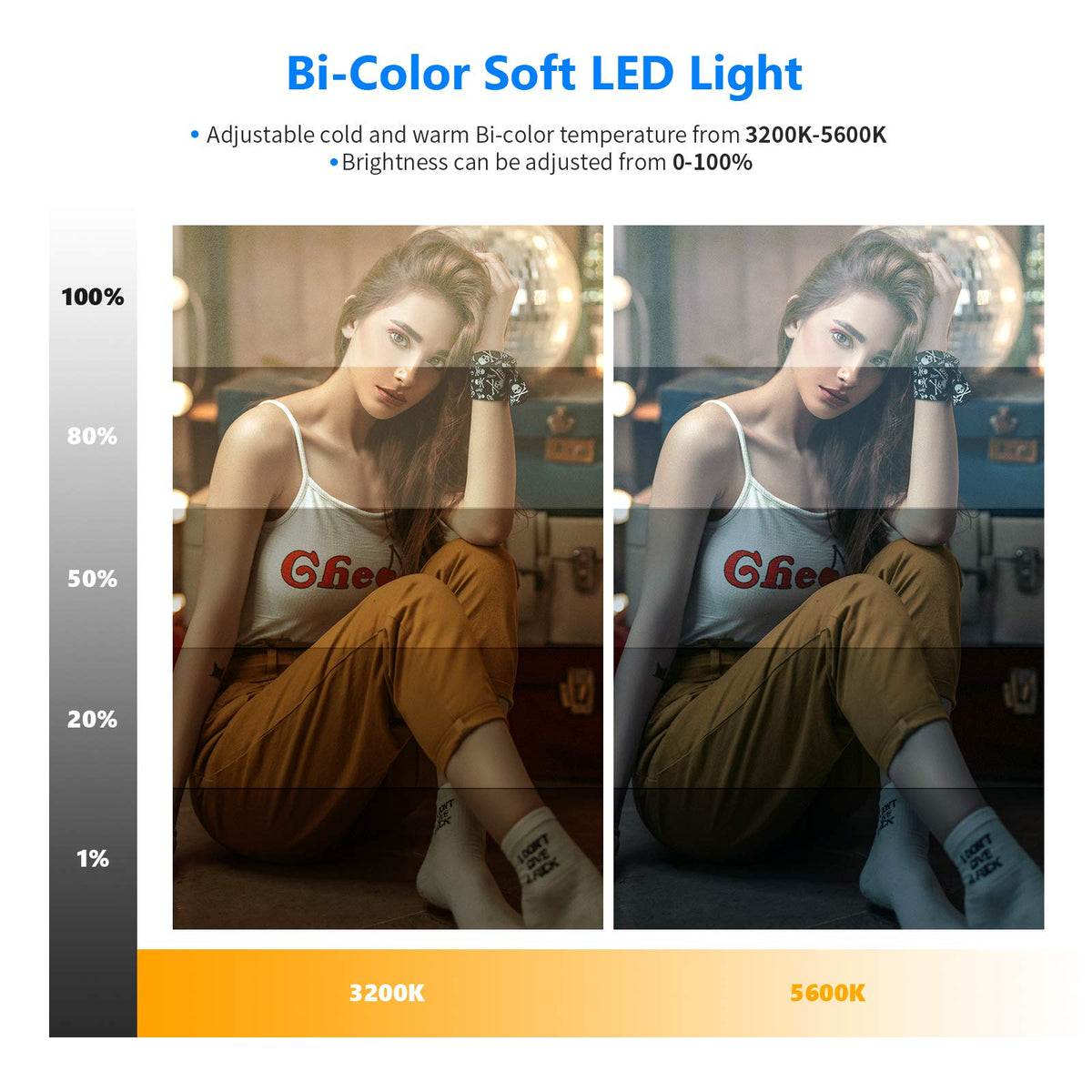Neewer LED Video Lighting Kit with 70inch Light Stand, 2-Pack 384 LED Soft Video Light, Built-in Lithium Battery 3200K-5600K CRI 97+ Ultra-Thin On Camera Light Panel for YouTube Photography Shooting