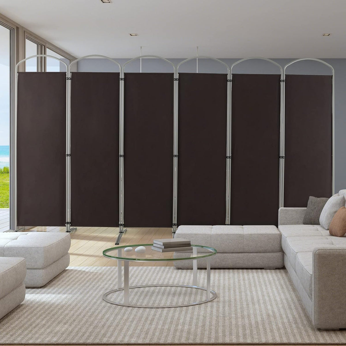 188cm Folding 6-Panel Room Divider – 4 Colours