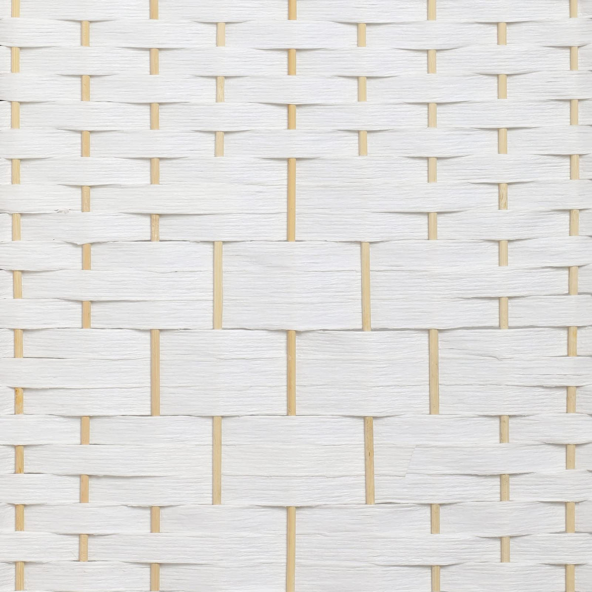 6-Panel White Woven Room Divider
