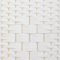 6-Panel White Woven Room Divider