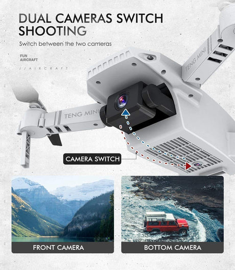 B-Qtech Drone with Dual Camera, 4K HD Self-Driving WiFi Optical Flow RC Quadcopter for Adults & Kids & Beginners