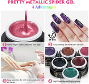 Saviland Metallic Spider Nail Gel