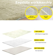 160 × 230 cm Cream Marlow Shag Area Rug