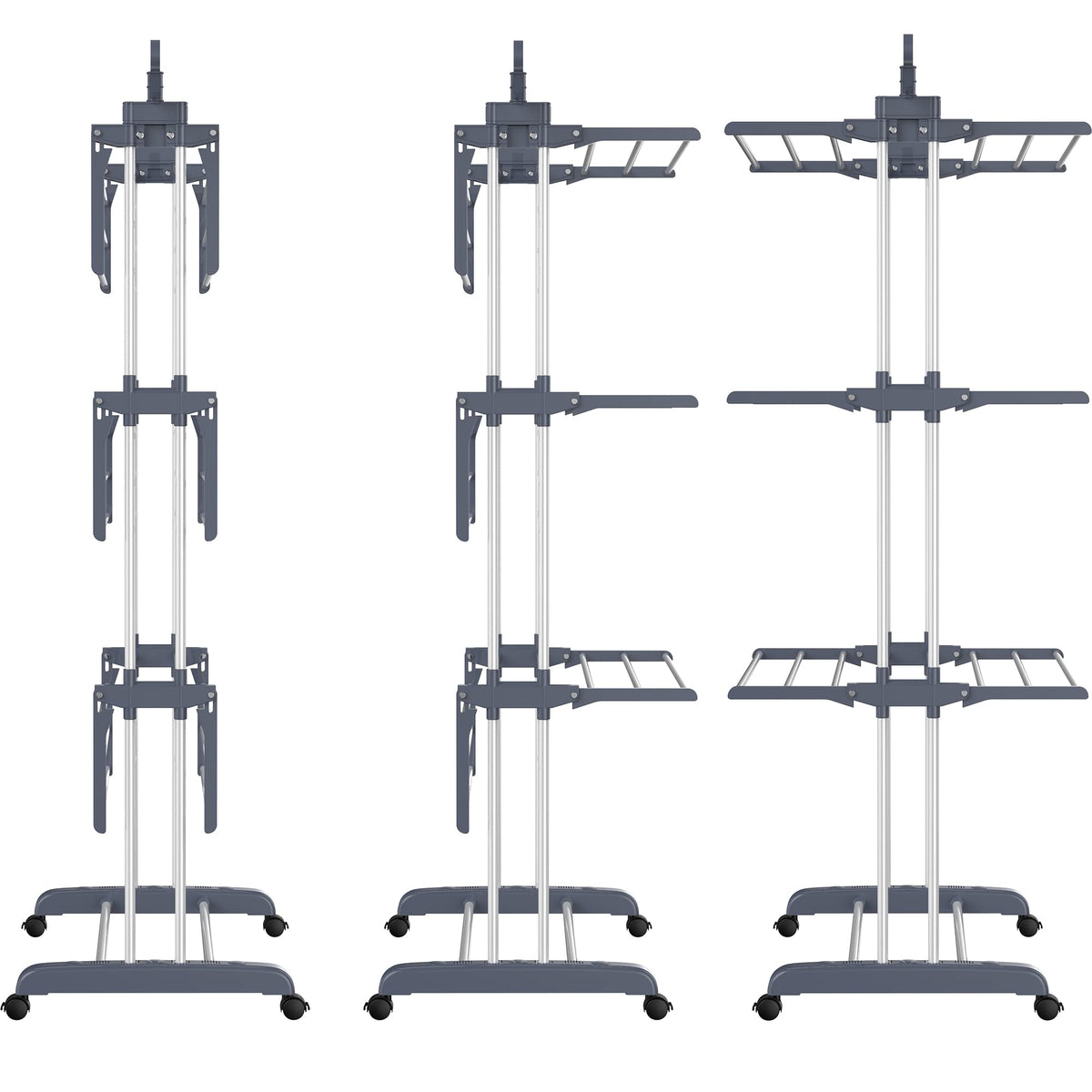 Four-Tier Folding Clothes-Drying Rack with Wheels