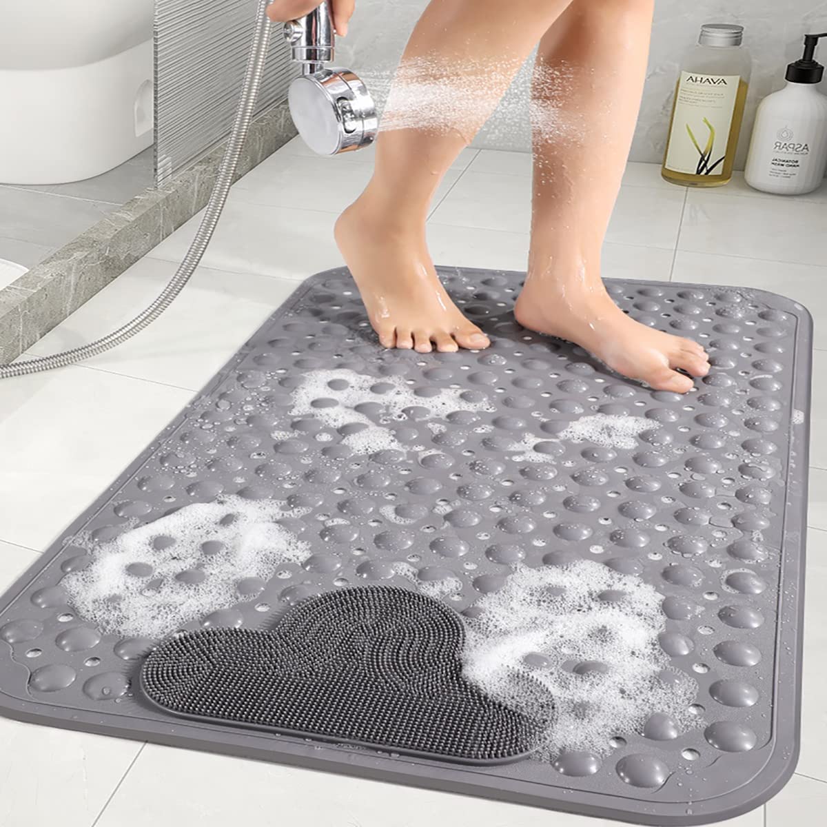 Grey Suction-Cup Bath & Shower Mat – 2 Sizes