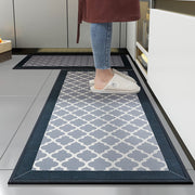 2-Piece Dark Blue Absorbent Kitchen Mat Set