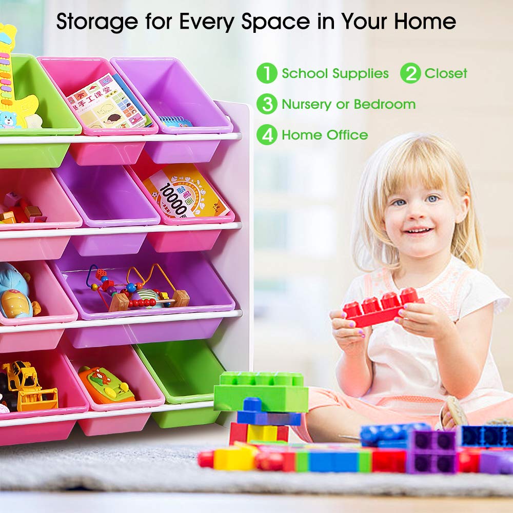 Kids Toy Box Bookshelf Organiser