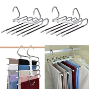 2-Pack S-Shaped 5-Rail Trouser & Scarf Hangers