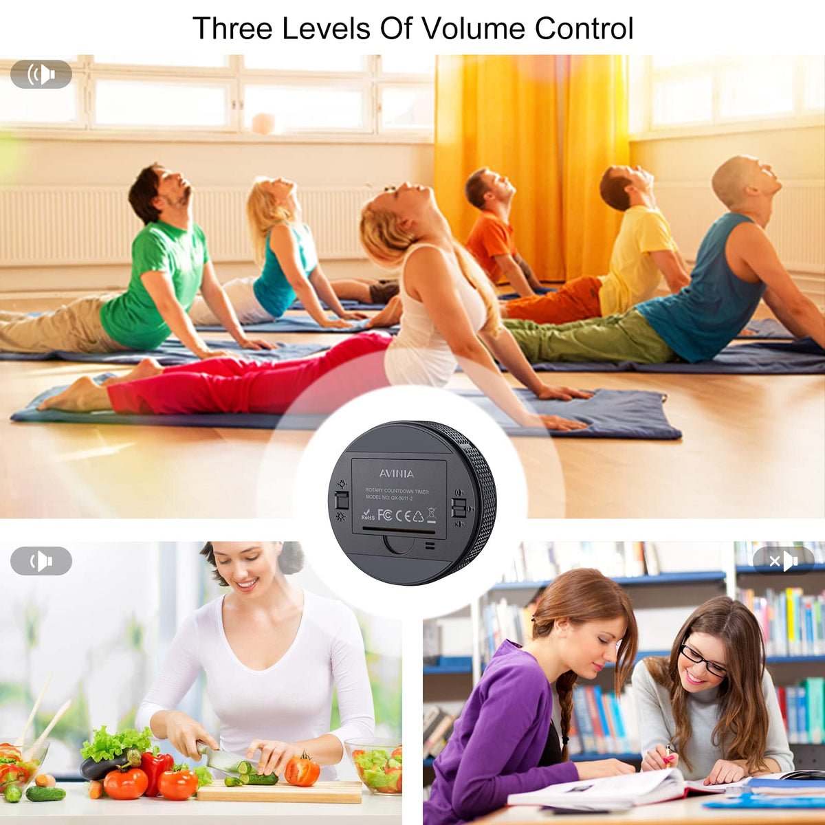 AVINIA Magnetic Digital Timer with Large LED Display – Black