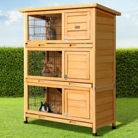 3-Level Fir-Wood Small-Animal Hutch – 91.5 × 46 × 116.5 cm