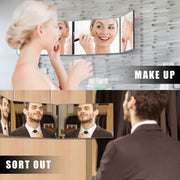 Tri-Fold Self-Haircut Mirror with 10× Detail Mirror
