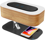 Bedside Lamp with Bluetooth Speaker and Wireless Charger, Sleep Mode Stepless Dimming (Exclusive), QR-8 20W, 5V