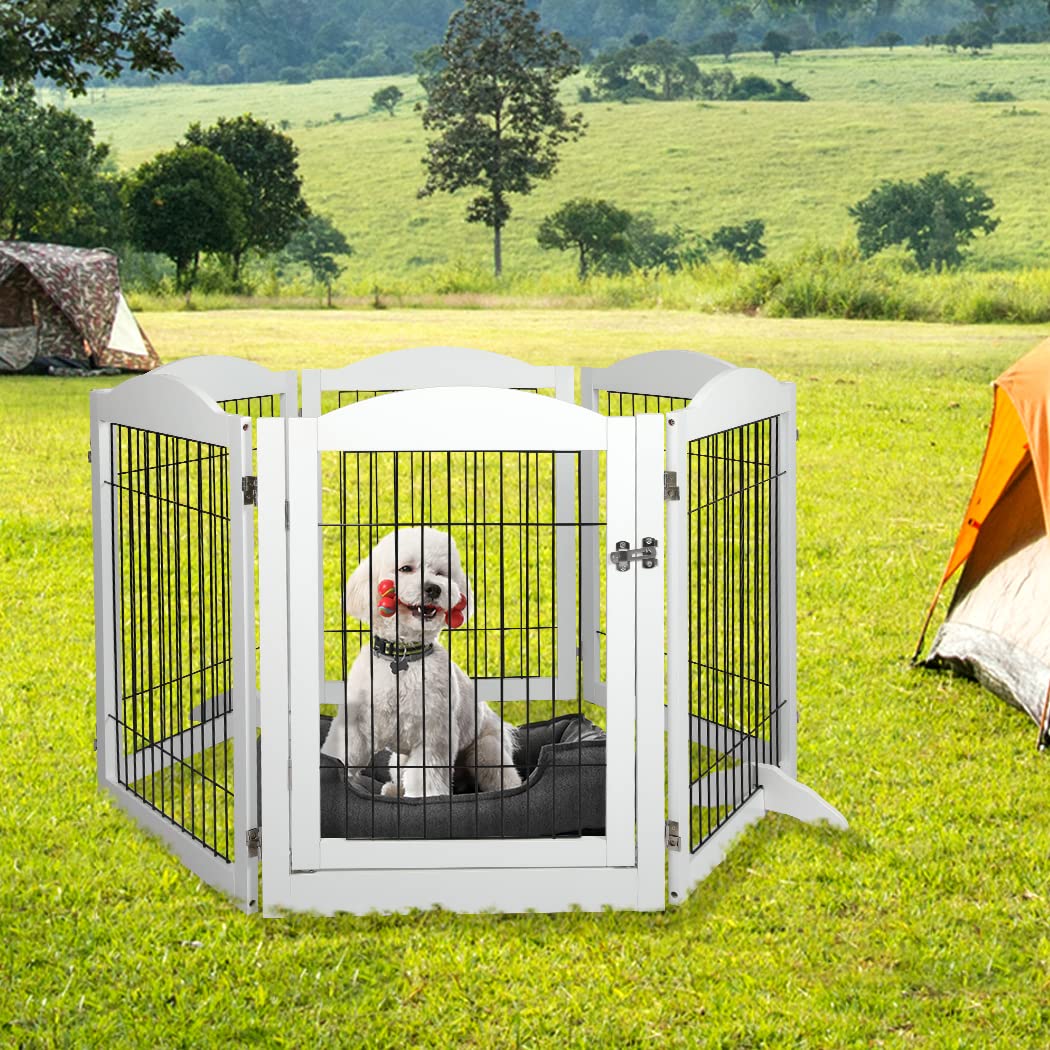 6-Panel White Pet Playpen for Small Animals