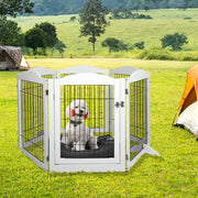 6-Panel White Pet Playpen for Small Animals
